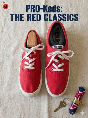 PRO Keds Royal Lo Top  Red Canvas Sneakers Women's Size 8